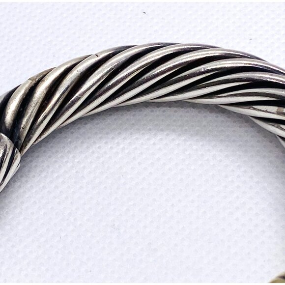 David Yurman Dome Cuff Bracelet Sterling Silver 925 14K 585 - Picture 5 of 11